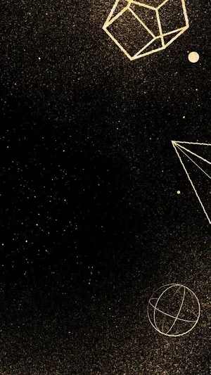 Black And Gold Aesthetic Shapes Wallpaper