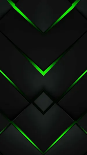 Black And Green Abstract Chevrons Wallpaper
