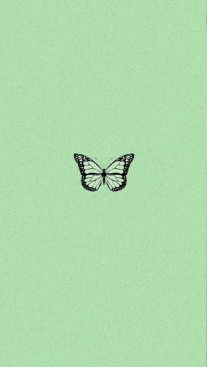 Black And Green Butterfly Background Wallpaper