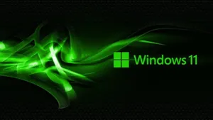 Black And Green Windows 11 Wallpaper