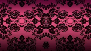 Black And Pink Aesthetic Damask Pattern Wallpaper