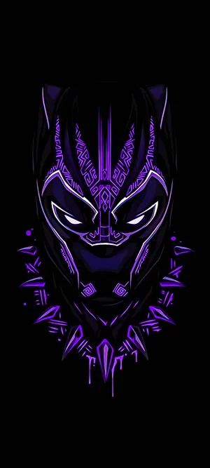 Black And Purple Aesthetic Black Panther Wallpaper