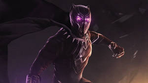 Black And Purple Aesthetic Black Panther Still Wallpaper