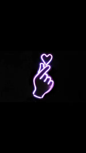 Black And Purple Aesthetic Finger Heart Wallpaper