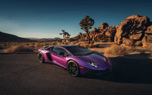 Black And Purple Aesthetic Lamborghini Wallpaper