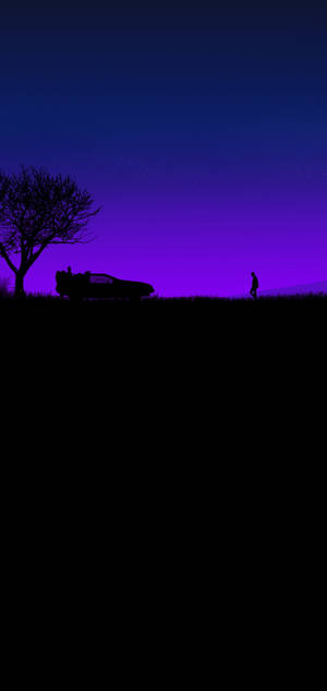 Black And Purple Aesthetic Scene Wallpaper