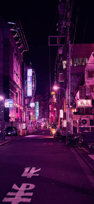 Black And Purple Aesthetic Tokyo Street Wallpaper