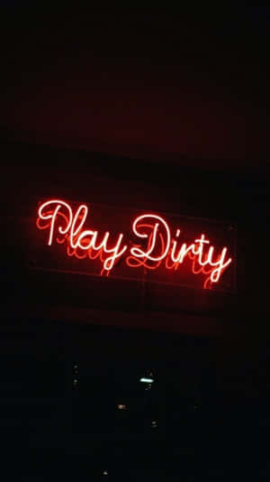 Black And Red Aesthetic Play Dirty Led Light Wallpaper