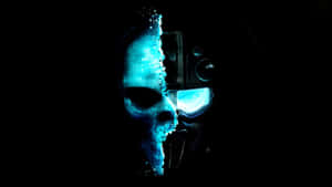 Black And Teal Skull Wallpaper