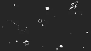 Black And White Aesthetic Space Elements Wallpaper