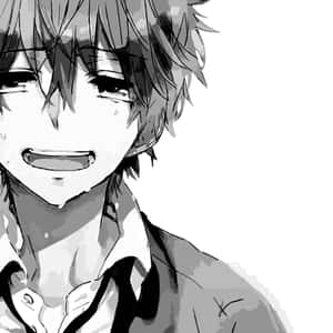 Black And White Anime Boy Depression Wallpaper