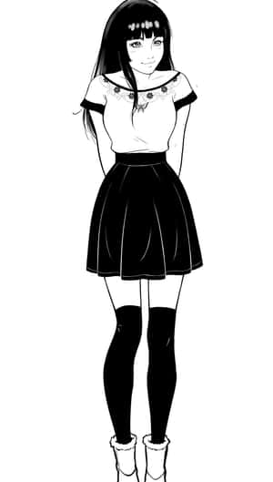 Black And White Anime Girl Wallpaper