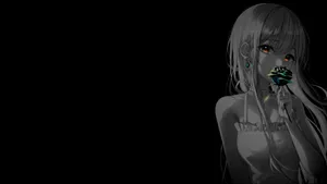 Black And White Anime Girl Wallpaper