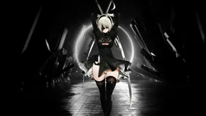 Black And White Anime Girl Wallpaper