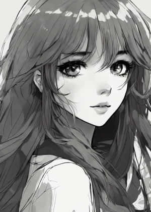 Black And White Anime Girl Wallpaper