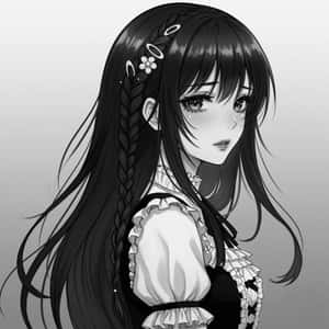 Black And White Anime Girl Wallpaper
