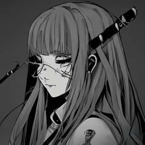 Black And White Anime Girl Wallpaper