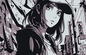 Black And White Anime Girl Wallpaper