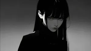 Black And White Anime Girl Wallpaper