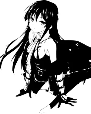 Black And White Anime Girl Wallpaper
