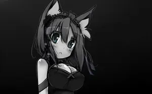 Black And White Anime Girl Wallpaper