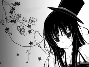 Black And White Anime Girl Wallpaper