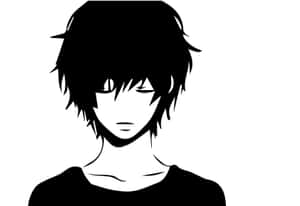 Black And White Anime Pfp Of A Melancholic Guy Wallpaper