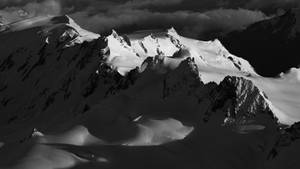 Black And White Art Mountains Wallpaper