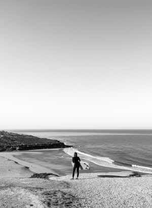 Black And White Beach Landscape Wallpaper