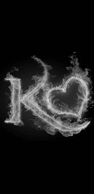 Black And White Burning K Alphabet Wallpaper