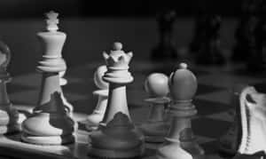 Black And White Chess Duel Wallpaper