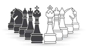 Black And White Chessboard Setup Wallpaper