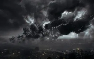 Black And White Cloud Lightning Storm Wallpaper