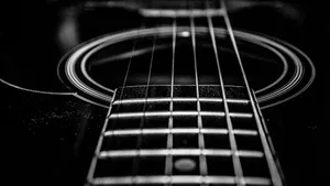 Black And White Elegant Guitar Wallpaper