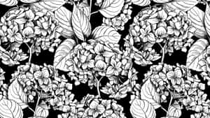 Black And White Floral Pattern Wallpaper
