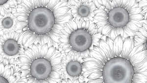 Black And White Floral Pattern Wallpaper