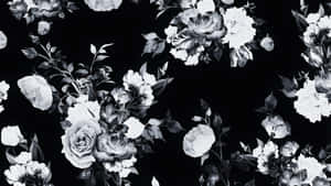 Black And White Floral Pattern Wallpaper