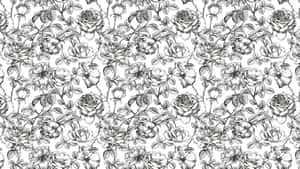Black And White Floral Pattern Wallpaper