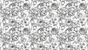 Black And White Floral Pattern Wallpaper