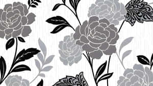 Black And White Floral Pattern Wallpaper