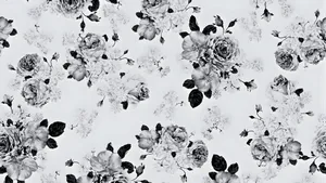Black And White Floral Pattern Wallpaper