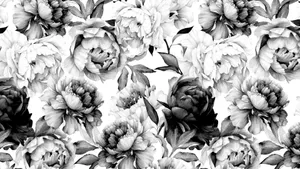 Black And White Floral Pattern Wallpaper