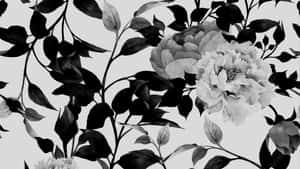 Black And White Floral Pattern Wallpaper