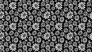 Black And White Floral Pattern Wallpaper