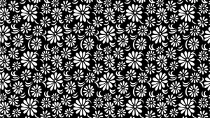 Black And White Floral Pattern Wallpaper