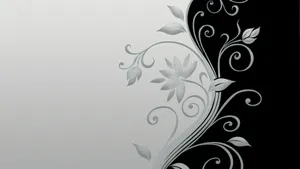 Black And White Flower Patterns Halves Wallpaper
