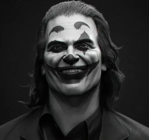 Black And White Joker Joaquin Phoenix Art Wallpaper