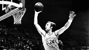 Black And White Nba Rick Barry Dunk Wallpaper