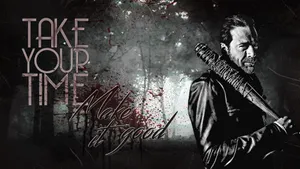 Black-and-white Negan Art Wallpaper