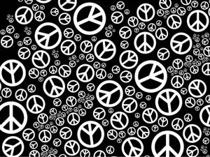 Black And White Peace Symbols Wallpaper